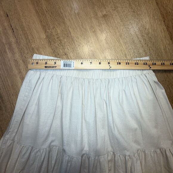 Boho Prairie Maxi Skirt XL Cream Tiered Lace Detail Cottagecore Boho Cotton - Picture 6 of 9